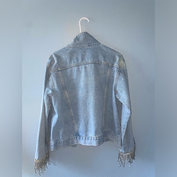 Y2k rhinestone denim jacket bling jacket crystal embellished jean jacket - Picture 12 of 13